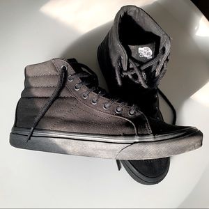 Vans | Canvas Sk8-Hi All Black High Top Sneakers